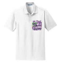 Nola Strong 2025 Support New Orleans Colorful Fleurdelis Dry Zone Grid Polo