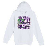 Nola Strong 2025 Support New Orleans Colorful Fleurdelis Premium Pullover Hoodie