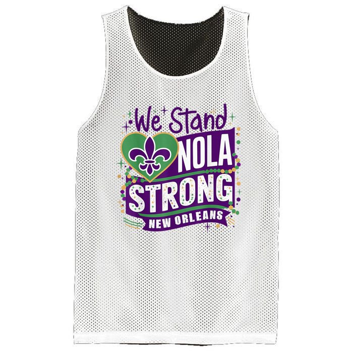 Nola Strong 2025 Support New Orleans Colorful Fleurdelis Mesh Reversible Basketball Jersey Tank