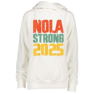 Nola Strong 2025 Support Womens Funnel Neck Pullover Hood