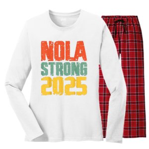 Nola Strong 2025 Support Women's Long Sleeve Flannel Pajama Set 