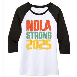 Nola Strong 2025 Support Women's Tri-Blend 3/4-Sleeve Raglan Shirt