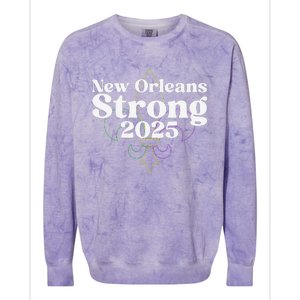 Nola Strong 2025 New Orleans Support Colorblast Crewneck Sweatshirt