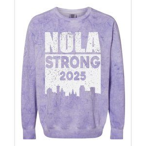 Nola Strong 2025 Never Forget New Orleans Colorblast Crewneck Sweatshirt