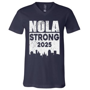 Nola Strong 2025 Never Forget New Orleans V-Neck T-Shirt