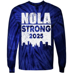 Nola Strong 2025 Never Forget New Orleans Tie-Dye Long Sleeve Shirt