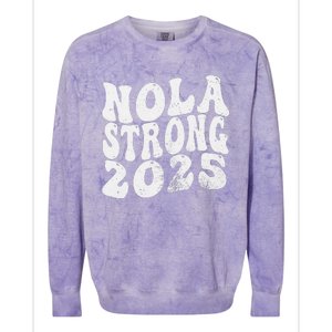 Nola Strong 2025 Rednew Orleans Support Colorblast Crewneck Sweatshirt