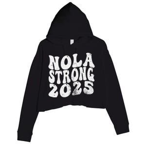 Nola Strong 2025 Rednew Orleans Support Crop Fleece Hoodie