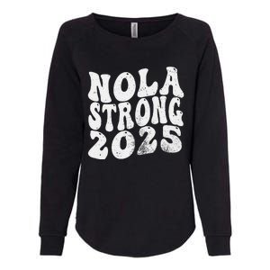 Nola Strong 2025 Rednew Orleans Support Womens California Wash Sweatshirt