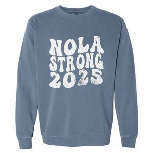 Nola Strong 2025 Rednew Orleans Support Garment-Dyed Sweatshirt