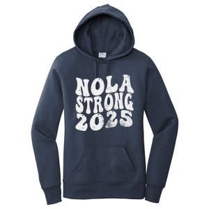 Nola Strong 2025 Rednew Orleans Support Women's Pullover Hoodie