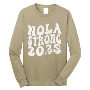 Nola Strong 2025 Rednew Orleans Support Long Sleeve Shirt