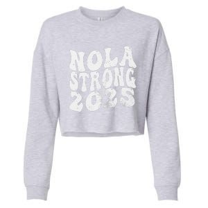 Nola Strong 2025 Rednew Orleans Support Cropped Pullover Crew