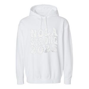 Nola Strong 2025 Rednew Orleans Support Garment-Dyed Fleece Hoodie