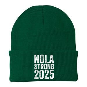 Nola Strong 2025 Red New Orleans Support Knit Cap Winter Beanie