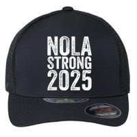 Nola Strong 2025 Red New Orleans Support Flexfit Unipanel Trucker Cap