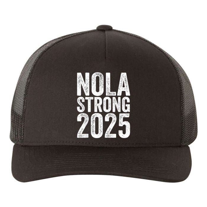 Nola Strong 2025 Red New Orleans Support Yupoong Adult 5-Panel Trucker Hat