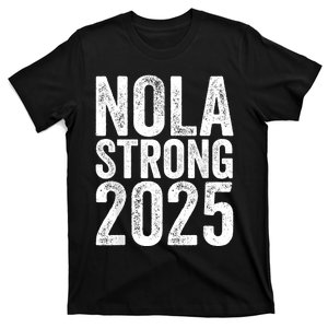 Nola Strong 2025 Red New Orleans Support T-Shirt