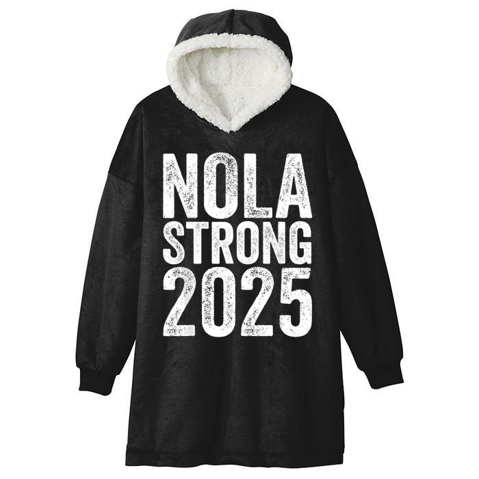 Nola Strong 2025 Red New Orleans Support Hooded Wearable Blanket