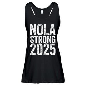 Nola Strong 2025 Red New Orleans Support Ladies Essential Flowy Tank