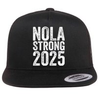 Nola Strong 2025 Red New Orleans Support Flat Bill Trucker Hat