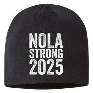 Nola Strong 2025 Red New Orleans Support Sustainable Beanie