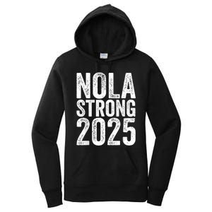 Nola Strong 2025 Red New Orleans Support Women's Pullover Hoodie