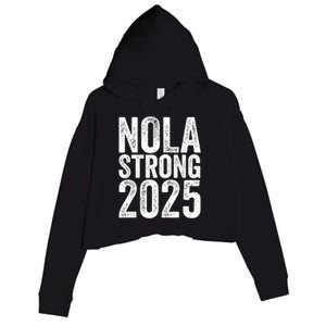 Nola Strong 2025 Red New Orleans Support Crop Fleece Hoodie