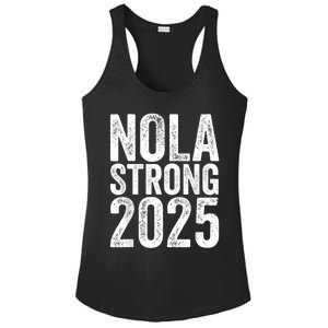 Nola Strong 2025 Red New Orleans Support Ladies PosiCharge Competitor Racerback Tank