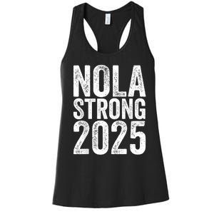 Nola Strong 2025 Red New Orleans Support Women's Racerback Tank