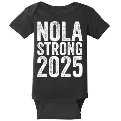 Nola Strong 2025 Red New Orleans Support Baby Bodysuit