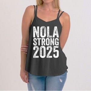 Nola Strong 2025 Red New Orleans Support Women's Strappy Tank