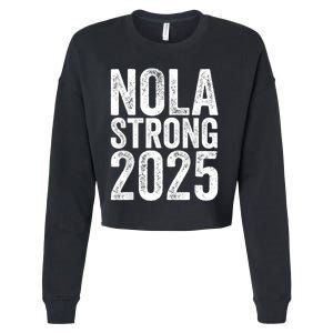 Nola Strong 2025 Red New Orleans Support Cropped Pullover Crew