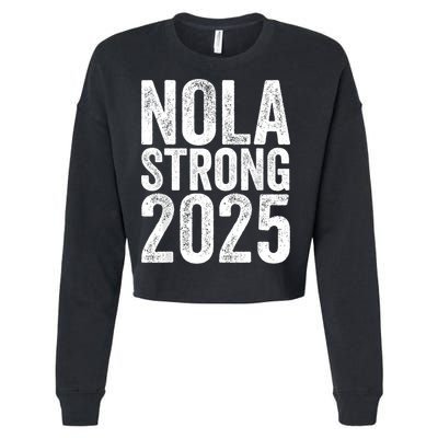 Nola Strong 2025 Red New Orleans Support Cropped Pullover Crew