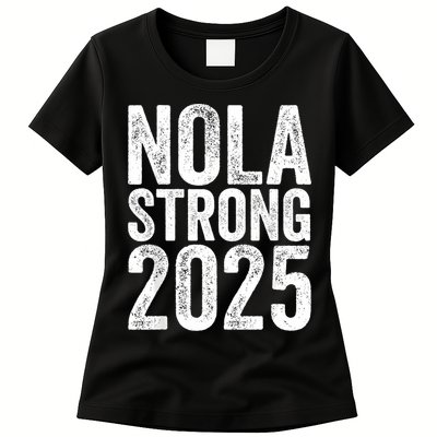 Nola Strong 2025 Red New Orleans Support Womens T-Shirt