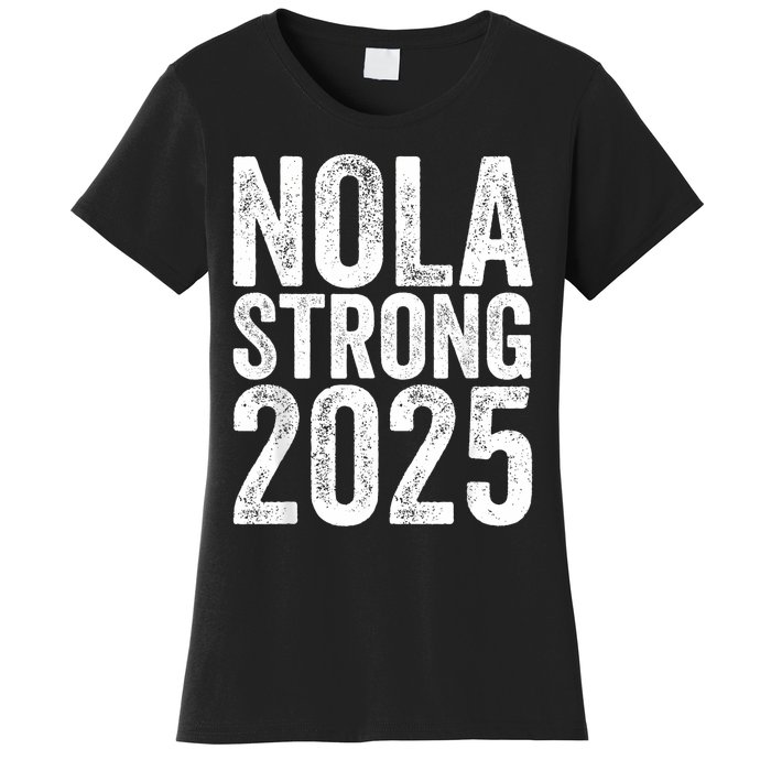 Nola Strong 2025 Red New Orleans Support Women's T-Shirt