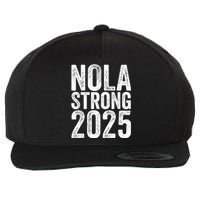 Nola Strong 2025 Red New Orleans Support Wool Snapback Cap