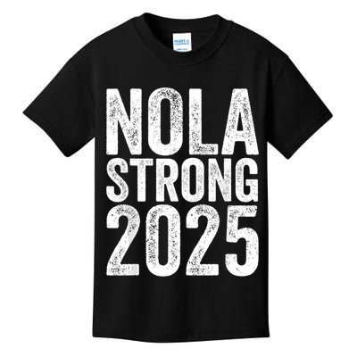 Nola Strong 2025 Red New Orleans Support Kids T-Shirt