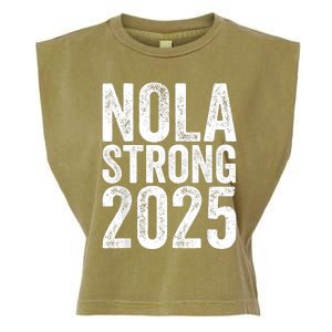 Nola Strong 2025 Red New Orleans Support Garment-Dyed Women's Muscle Tee