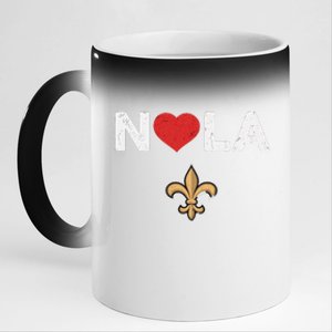 Nola Strong 2025 New Orleans Support 11oz Black Color Changing Mug