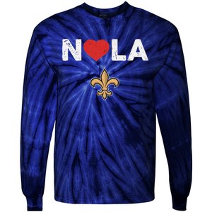 Nola Strong 2025 New Orleans Support Tie-Dye Long Sleeve Shirt