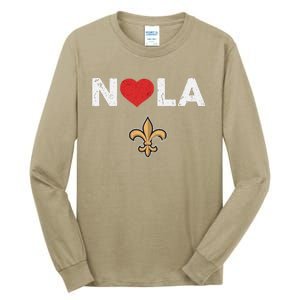 Nola Strong 2025 New Orleans Support Tall Long Sleeve T-Shirt