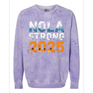 Nola Strong 2025 Never Forget New Orleans Retro Colorblast Crewneck Sweatshirt