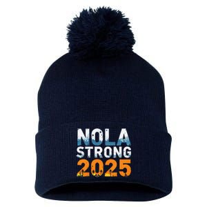 Nola Strong 2025 Never Forget New Orleans Retro Pom Pom 12in Knit Beanie