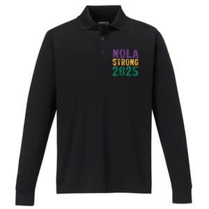 Nola Strong 2025 New Orleans Resilient Community Pride Performance Long Sleeve Polo