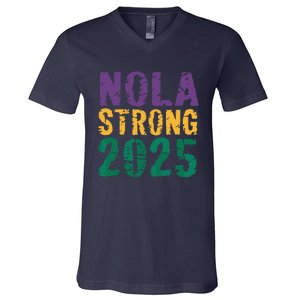 Nola Strong 2025 New Orleans Resilient Community Pride V-Neck T-Shirt