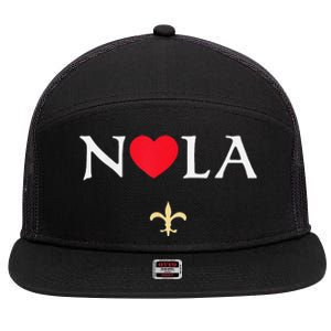 Nola Strong 2025 New Orleans Support 7 Panel Mesh Trucker Snapback Hat