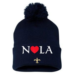 Nola Strong 2025 New Orleans Support Pom Pom 12in Knit Beanie