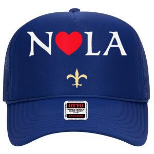 Nola Strong 2025 New Orleans Support High Crown Mesh Back Trucker Hat