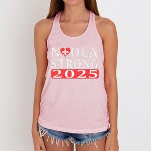 Nola Strong 2025 New Orleans Support Women's Knotted Racerback Tank